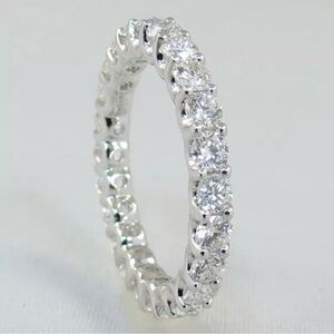Elegant Silver Diamond Eternity Ring
